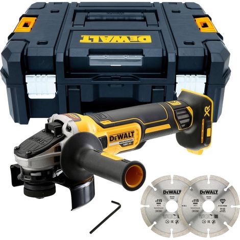 Dewalt DCG405NT 18v XR Brushless Cordless 125mm Angle Grinder + 2 Diamond Blades (1/4)