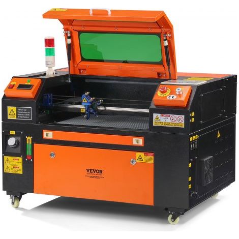 Graveur Laser CO2 Machine de Gravure Découpe Laser 50 W Zone de Travail 300x500 mm, Vitesse de Travail 0-500 mm/s, avec Assistance Air, Panneau de Commande Numérique, pour Bois, Acrylique, Tissu (1/4)