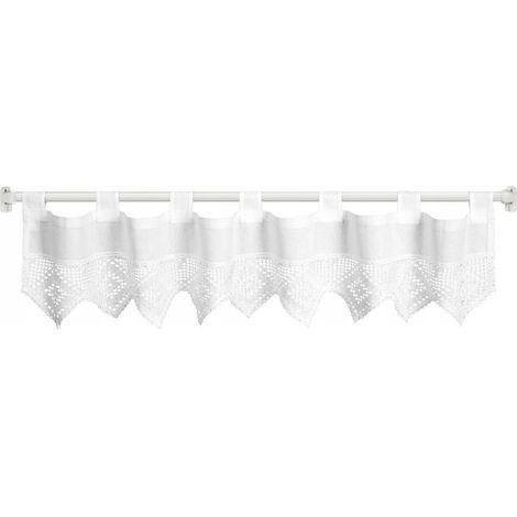 Tenda singola Eurofirany in poliestere bianco 30x150 cm con bretelle 1 pz. (1/5)