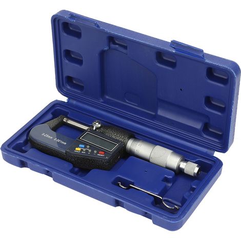 Messwerkzeug: Elektronisches Digitalmikrometer 0-25 mm, Dickenmessgerät 0,001 mm und Schlüsselsatz. (1/5)