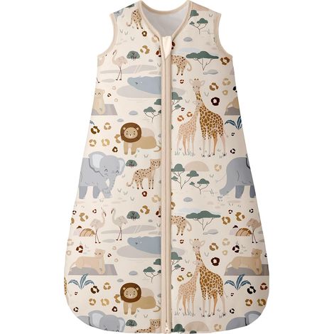 Gigoteuse bébé Hiver 2,5 Tog, Gigoteuse bebe 6-12 Mois de Coton Fille Garcon, Turbulette Hiver, Chaud et Doux, 78 cm Abricot Zèbre (1/5)