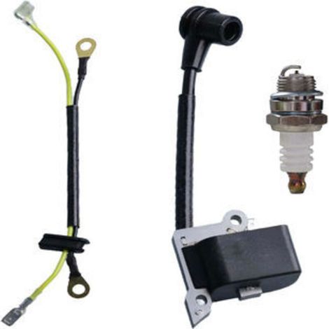 Hochspannungszündspule kompatibel mit Husqvarna 235, 240, 236, 235E, 236E, mit Zündkerze (1/3)