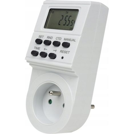 Temporizador LCD de 7 días, 1800 W, luz ecológica (1/4)