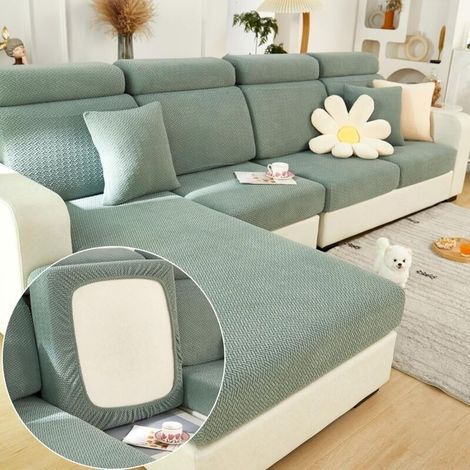 Copridivano magico – Copridivano universale elastico e resistente all'usura – Adatto a divani modulari (verde, larghezza 55-89 cm x lunghezza 55-89 cm x altezza 5-20 cm) (1/5)