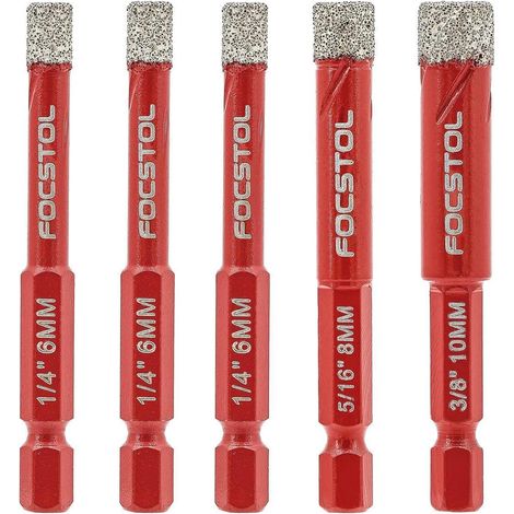 Fliesenbohrer Diamant Schnellwechsel Sechskantschaft 6 6 6 8 10mm (1/5)