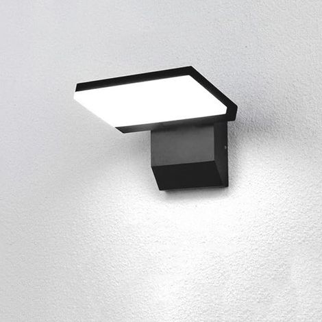 Aplique de pared moderno para interiores y exteriores — IP65, LED de 18 W, luz blanca de 6000 K —para entradas, escaleras, pasillos y jardines — Negro (1/5)