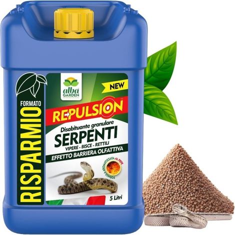 Disabituante Repellente Barriera per Serpenti Dissuasore Naturale per Vipere Bisce Rettili Granulare x 5 Lt (1/5)