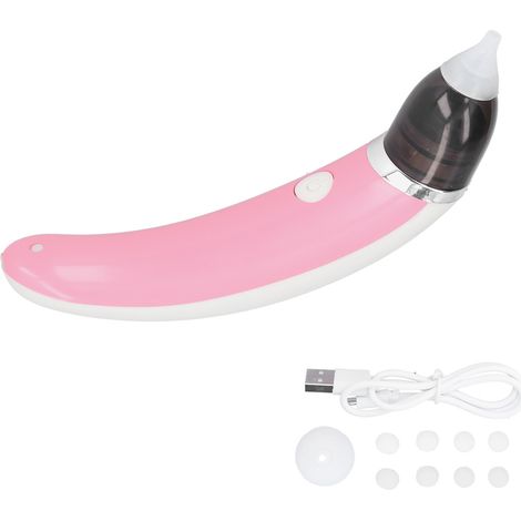 Pipette nasale bébé électrique hygiénique rose pour nouveau-nés et tout-petits, aspiration sécurisée du mucus nasal
