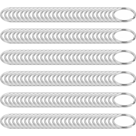 Lot de 200 porte-clés doubles boucles de 20 mm, connecteurs pour bijoux, bracelets, petites bagues en métal, boucles d'oreilles, artisanat (argent) (1/5)