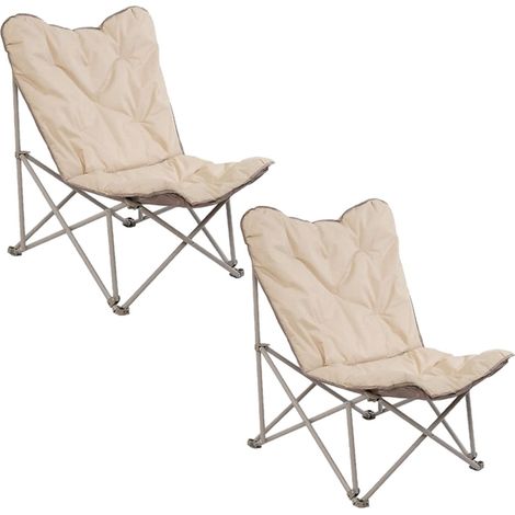 Lot de 2 fauteuils de camping pliants matelassés (1/5)