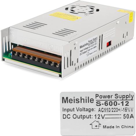 DC 12V 50A 600W Alimentation De Puissance Convertisseur de Commutation d'alimentatio Transformateur L'industrie de l'alimentation électrique Entraînement 110/220V AC to DC 12V 600 Watt (1/5)