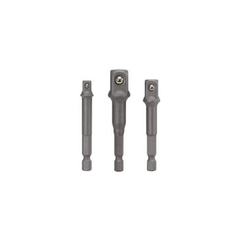 Set di adattatori per bussole da esagonale a quadro, set di 3 adattatori per bussole da 1/4" (65 mm) - 3/8" (65 mm) - 1/2" (73 mm) - Crezuo