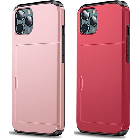 Étui pour iPhone 13 Pro, doté d'une poche coulissante cachée avec emplacement pour carte de crédit, d'un boîtier en polycarbonate résistant aux rayures pour une durabilité élégante et d'un écran en ve (1/2)
