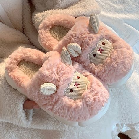 Chaussons mignons en laine de mouton pour automne-hiver, couleur rose, pointure 38-39, pantoufles douillettes et chaudes pour femme, par Damsko (1/5)