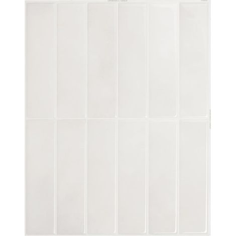 Sticker mural adhésif pour cuisine et salle de bain – Lot de 5 feuilles 29 x 22.86 cm – Carreaux blanc-gris autocollants – Résistant à l'humidité et à la chaleur (1/5)