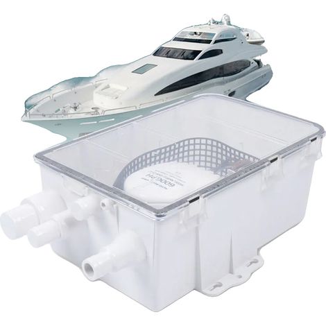 Bomba elevadora para ducha, cuerpo de ABS duradero, caudal de 600 GPH, alimentación de 12 V, altura máxima de elevación de 8,2 pies, interruptor de flotador automático. (1/5)