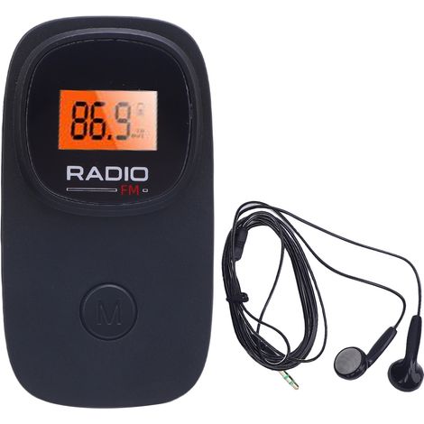 Radio FM de Poche Clip Numérique Rétroéclairage HD Recherche Auto Stéréo 3.5mm Compacte Légère Pile AAA pour Voyage (1/5)