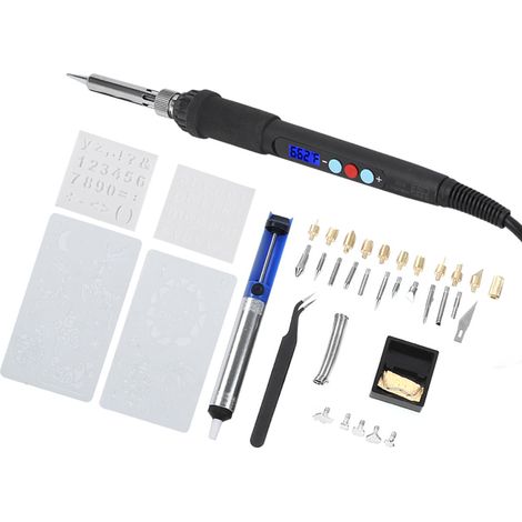 Kit de fer à souder électrique 39 pièces, outils de soudage, plage de température 200-500 °C, AC 110-220 V, prise 60 W (1/5)