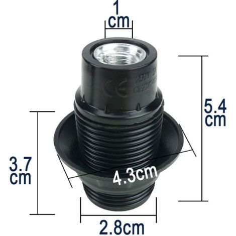 FENOPLASTICA10 Pcs E14 Douilles Lampes Conviennent aux Ampoules à Vis E14 et aux Lampes à Économie d'énergie à vis, Lampe Douille en Plastique a une Bonne Conductivité Électrique (Noir) (1/3)