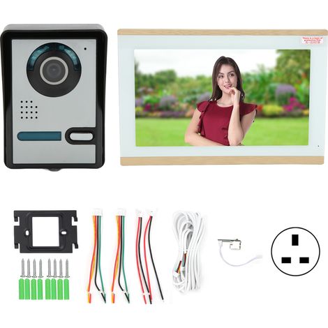 Interphone vidéo WiFi 10 pouces, système de visiophonie filaire pour villa, maison, bureau, appartement, compatible Tuya Smart, 100-240V, prise UK (1/5)