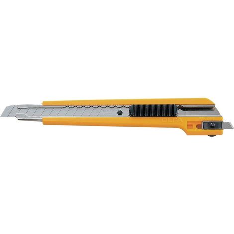 Cutter OLFA avec verrouillage automatique et lame de 9 mm pour une coupe des deux côtés.