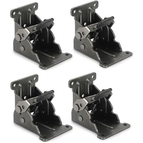 4 Pcs Charnière pliante autobloquante 90, support pliable, Charnières Pliable Invisible, verrouillage extension table support d'étagère pliable en tôle d'acier pour table de travail (1/5)