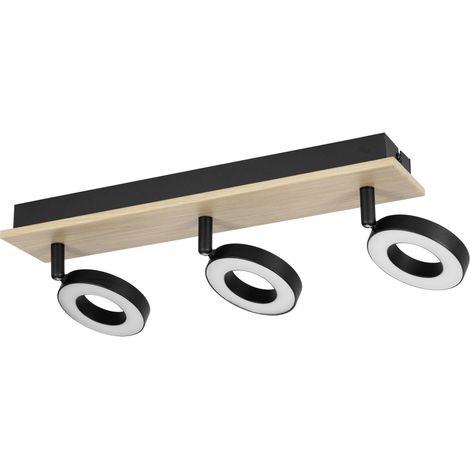 Lumière LED de plafond Rielves 3 lumières avec bois - 901204
