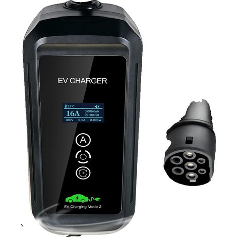 Mobiler EV-Ladegerät, Typ 2 Kompatibilität, Einstellbarer Stromtimer, schwarz, Typ2 (1/2)