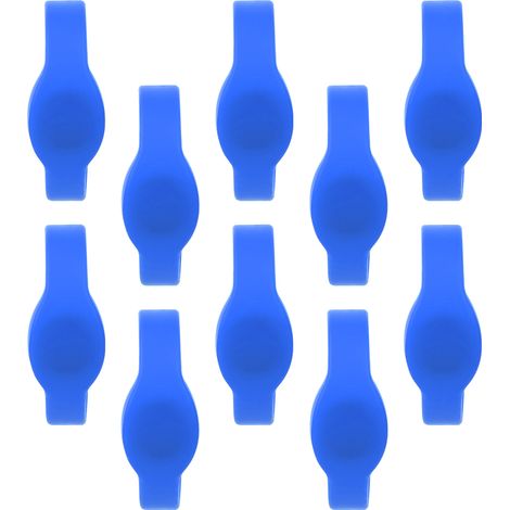 10 bracelets RFID 13.56MHz étanches en silicone bleue pour piscine, sauna et accès (1/5)