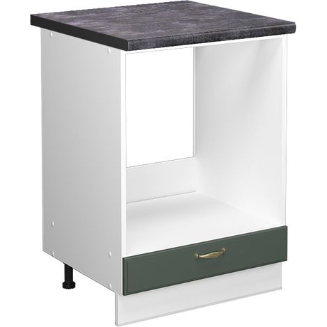 Herdumbauschrank Fame-Line, Grün-Gold Landhaus, 60 cm , AP Anthrazit, Vicco