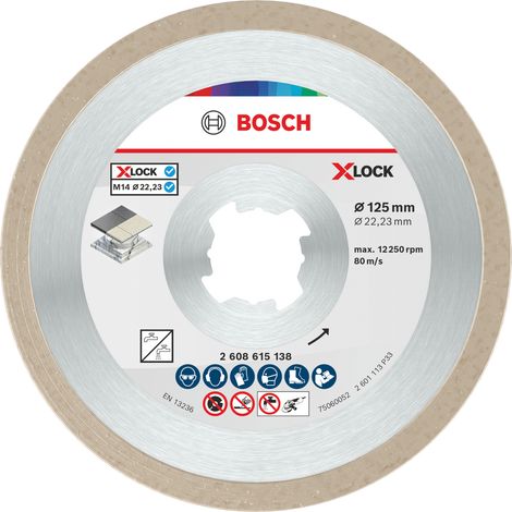 Bosch X-LOCK Standard Ceramic diamond cutting disc 125x 22.23x 1.6x 7 2608615138