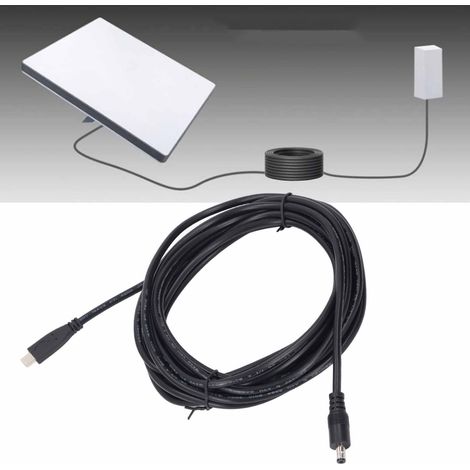 Cable de extensión y alimentación de antena satelital USB-C a CC de PVC de 1 metro de longitud (1/5)