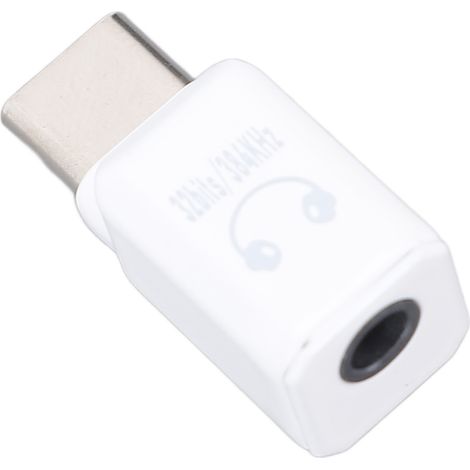 Adaptateur USB-C vers prise casque 3,5 mm, convertisseur numérique-analogique HiFi 32 bits/384 kHz, compatible avec les iPhone 16 Pro, 16 Plus et Galaxy S24 (blanc). (1/5)