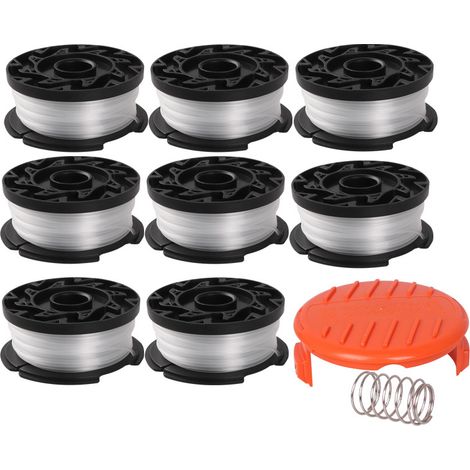 Trimmerbyte kompatibel med Black & Decker strängtrimmers (8-pack + 1 spolelock och fjäder) (1/5)