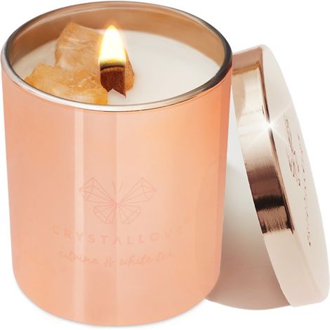 Vela de soja CRYSTALLOVE con limón y té blanco 220 g - Edición limitada (1/5)