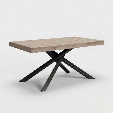 Tavolo allungabile 14 posti gambe metallo grafite 180/280x90 Shangai - Grigio