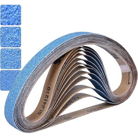 Zirkonium-Schleifbänder 25 x 762 mm - 12 Stück Körnungen 40/60/80/120 zum Entfernen von Metallverbindungen und Rost