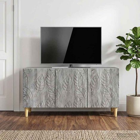 TV-Schränk 99 x 34,5 x 50 cm Grau Sonoma Holzwerkstoff (1/5)
