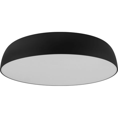 Deckenleuchte Schwarz Weiß Metall rund D: 78 cm E27 Deckenlampe blendarm