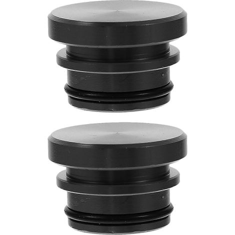 Lot de 2 caches-prises allume-cigare - Bouton décoratif en aluminium pour tableau de bord et accessoires automobiles (noir) (1/5)