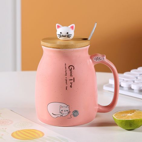 Tazza con gatto, tazza da caffè in ceramica per amanti dei gatti, regalo ideale per compleanno, San Valentino, Natale, Capodanno, 450 ml