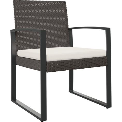 Lot de 2 Chaises à manger de jardin,Chaise d'extérieur marron rotin PP CFW2011281 (1/5)