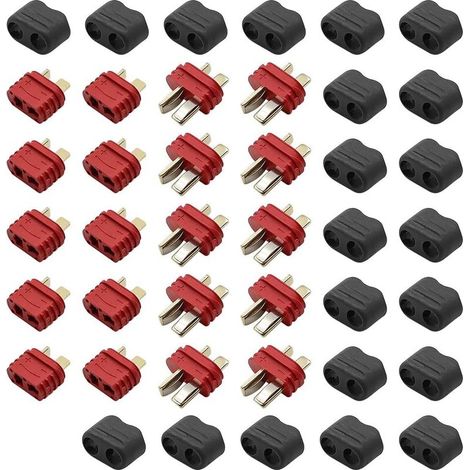 20 pièces Connecteur mâle Femelle antidérapant de Style T, Adaptateur sans Fil avec Gaine (1/5)