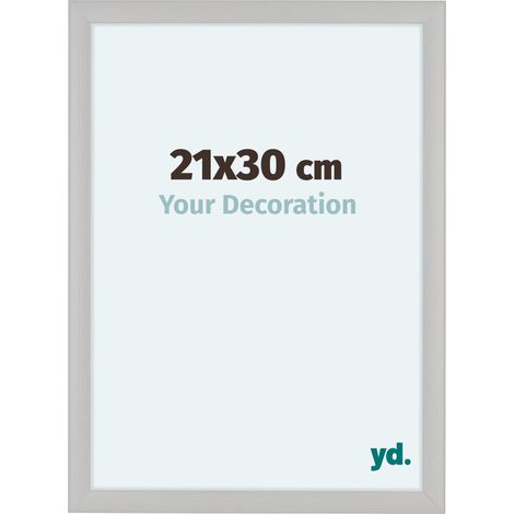 yd. - Cadre photo 21x30 - Blanc Grain de Bois - MDF - Como (1/5)