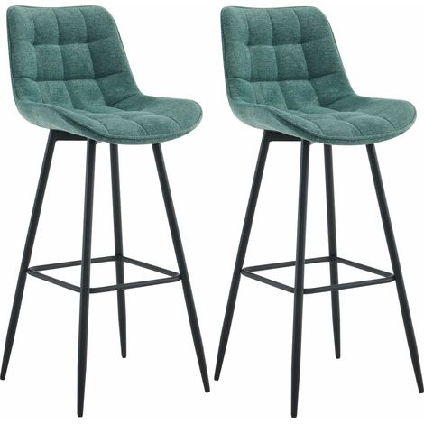 Lot de 2 tabourets de bar Dartford Vert Tissu