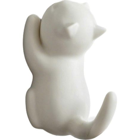 Niedlicher Katzen-Wandhaken – selbstklebend – für Schlüssel und Handtücher (1/5)