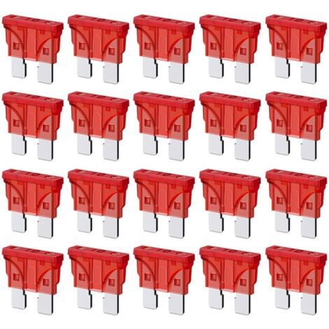 BUNTHAUS Fusibles Automobiles Standard 10A, Fusibles à Lame ATC ATO 10A pour Camping-Car, Camion, SUV, Camping-Car (Lot de 20 Pièces)
