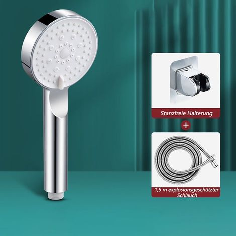 Shower Head - 5 Jet Modes - Turbo High-Pressure - 2 M Hose - ABS Chrome Finish - For Bathroom Shower - 1 Piece (1/5)