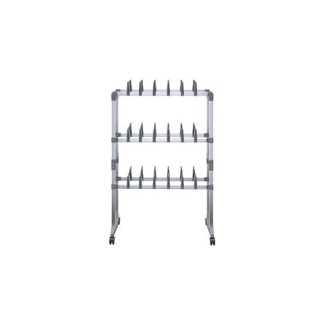 Étagère à chaussures avec roulettes Argenté 66x27x100 (1/5)