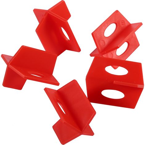 Set mit 50 roten 1/16"-Fliesenverlegekreuzen, 3-seitiges System, T-förmige Abstandshalter für Boden und Wand, Keramikwerkzeuge (1/5)